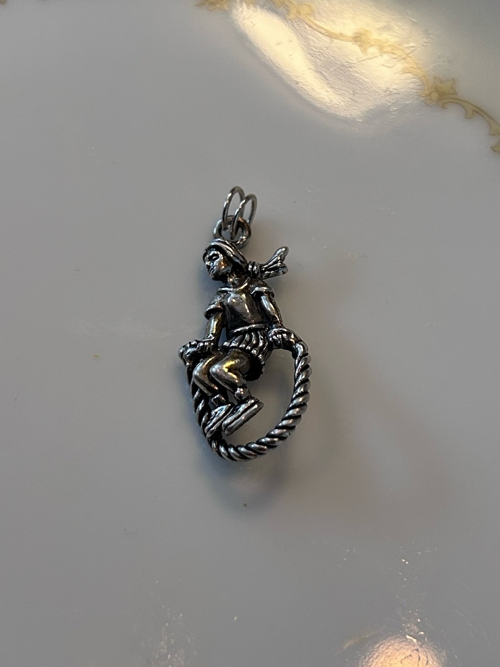 Sterling Silver Jump Roper Pendant/Charm